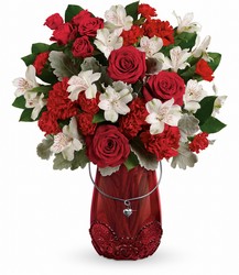 Teleflora's Red Haute Bouquet from Swindler and Sons Florists in Wilmington, OH